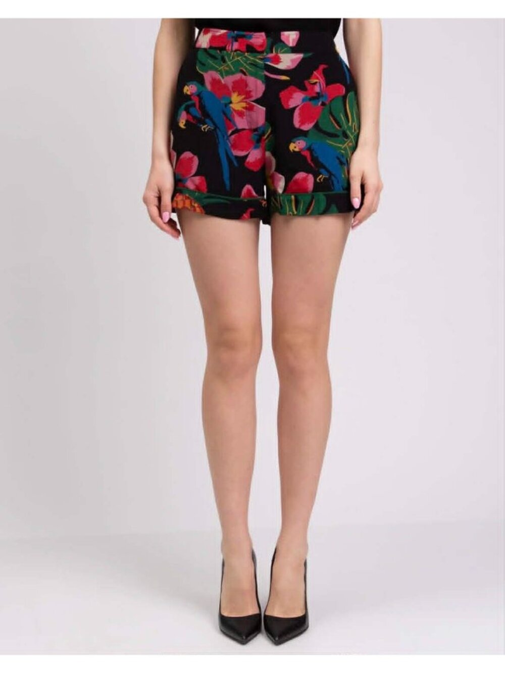 NWT $2200 Valentino Gravani Silk Crepe Shorts Tropical Dream Size Large